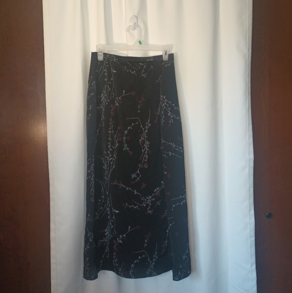 Fashion Bug Whimsigoth Dark Floral Maxi Skirt Large Cottage Fairy Grunge Vtg 90s - Picture 6 of 11